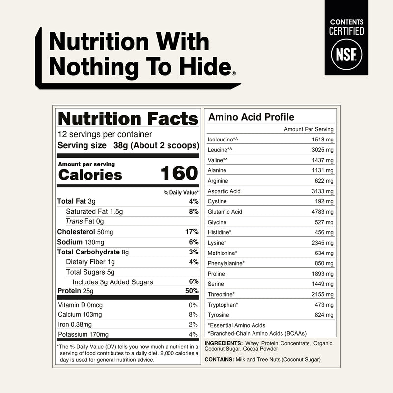 Chocolate Whey Protein Powder 1lb - Chocolate